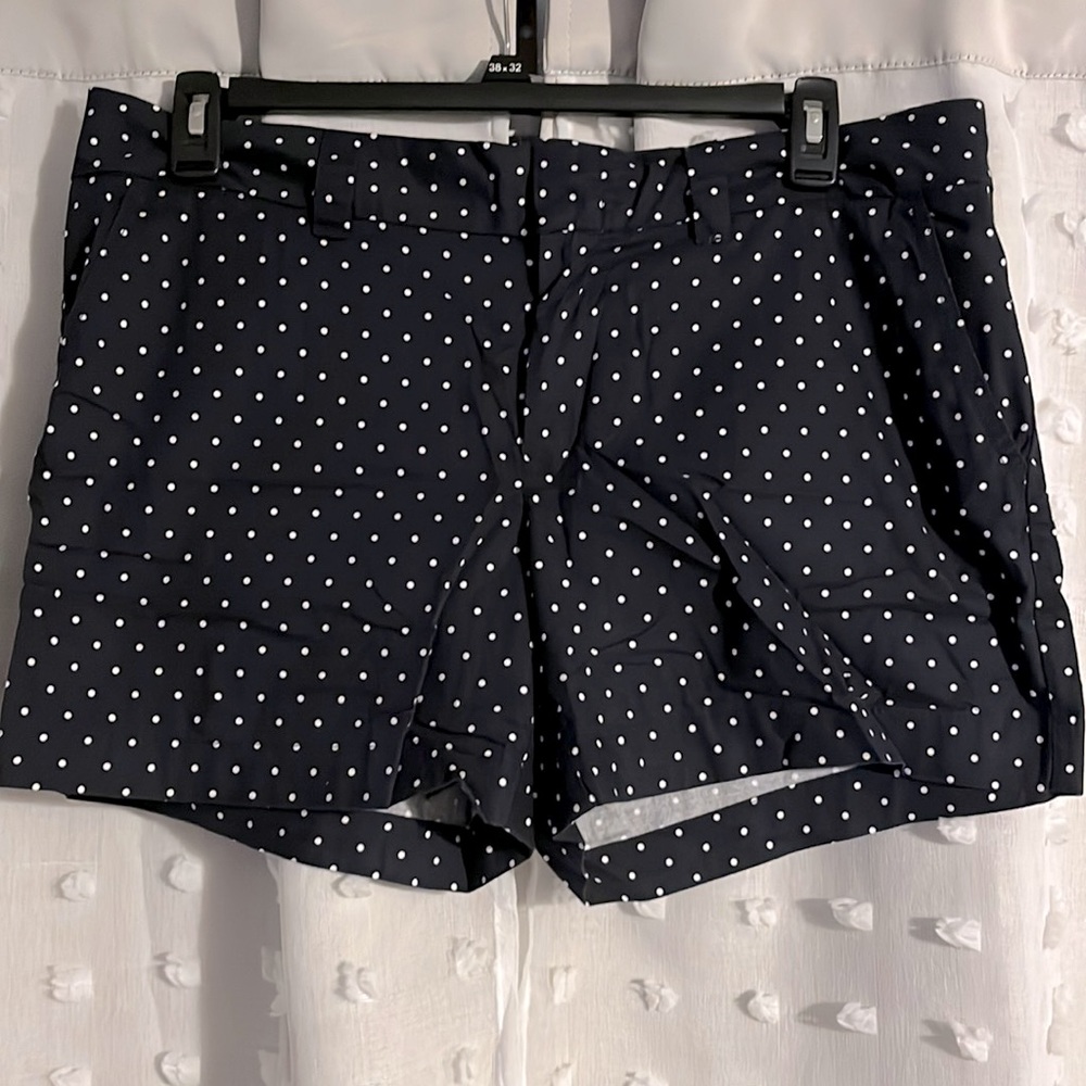 Tommy Hilfiger Navy Polka Dot Cotton Shorts Size 14